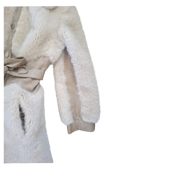 Vintage 60s 70s Penny Lane Faux Fur Winter Coat - Picture 5 of 11